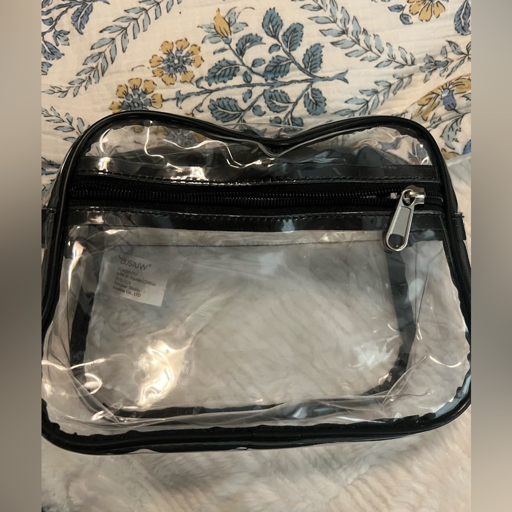 Clear Black Trimmed Cosmetic Bag